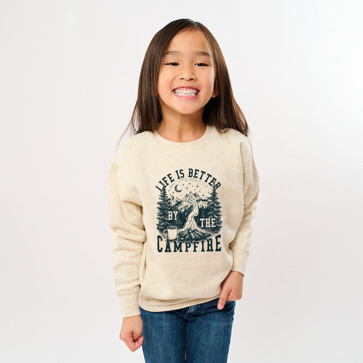 Life is Better by the Campfire Forest - Youth Graphic Sweatshirt