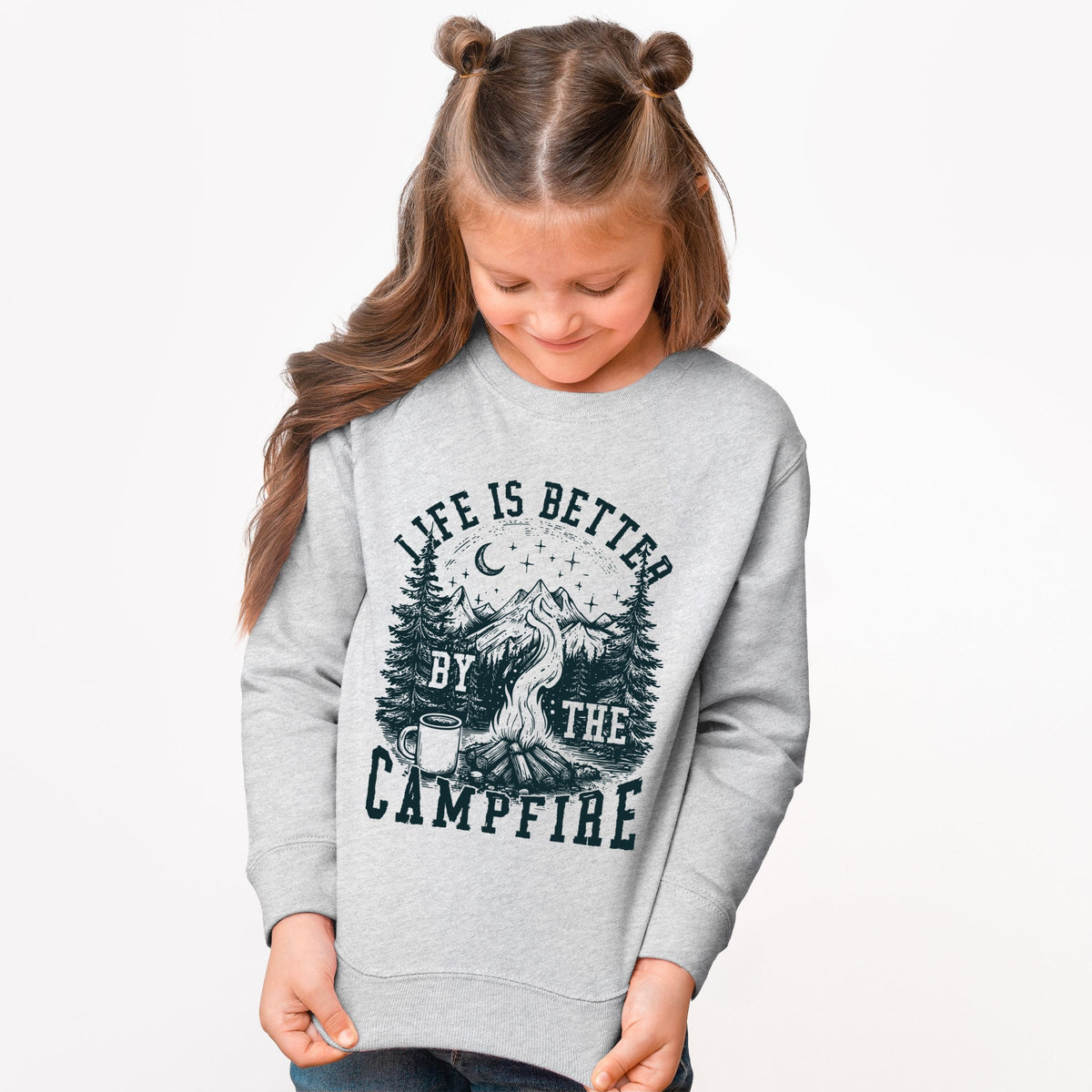 Life is Better by the Campfire Forest - Youth Graphic Sweatshirt