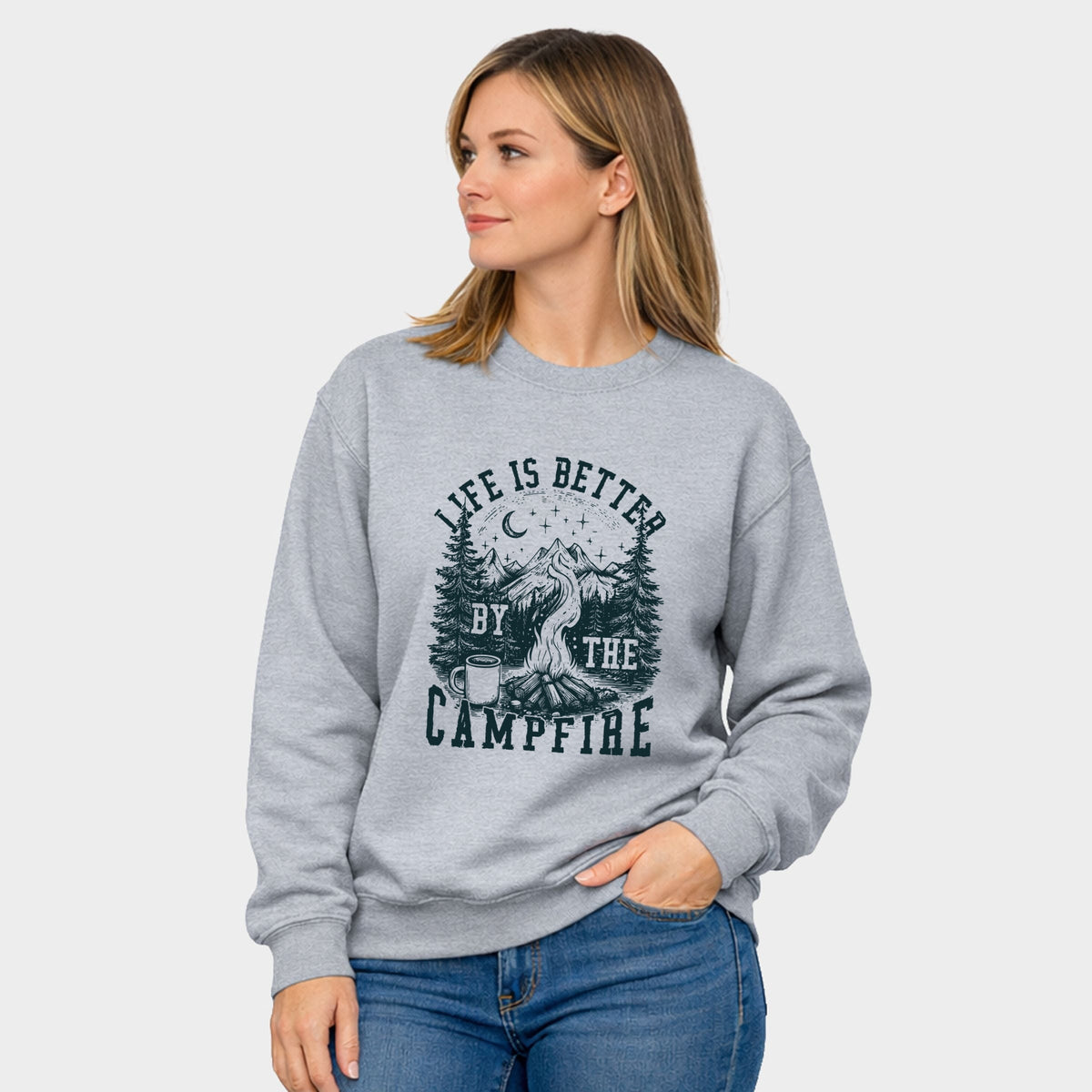 Life is Better by the Campfire Forest - Women's Graphic Sweatshirt