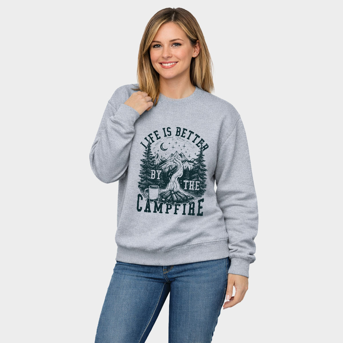 Life is Better by the Campfire Forest - Women's Graphic Sweatshirt