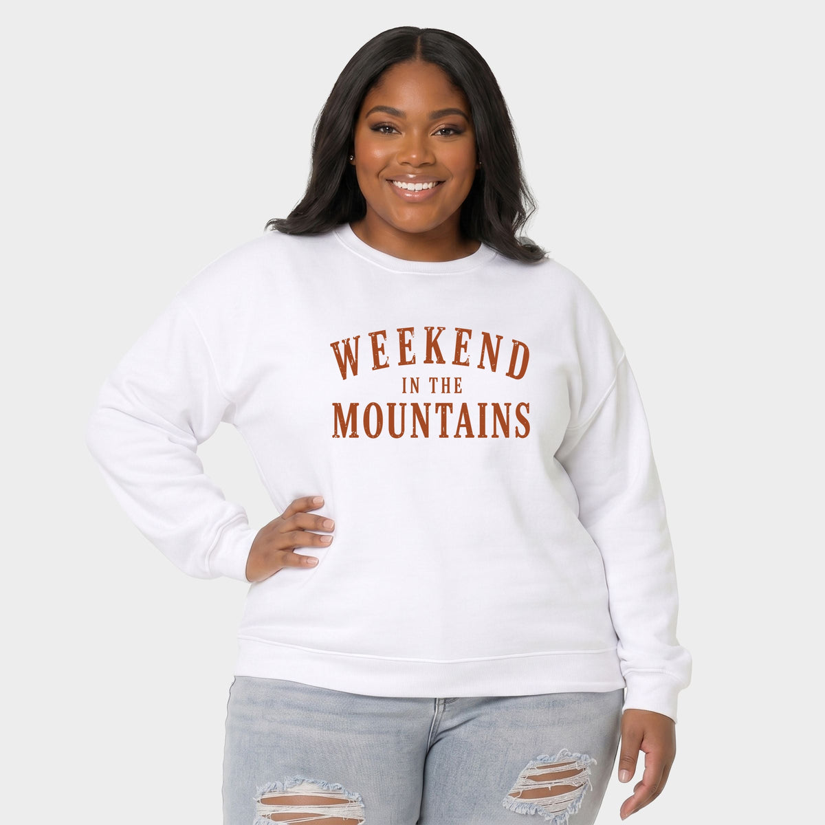 Weekend in the Mountains -  Women's Plus Sized Graphic Sweatshirt