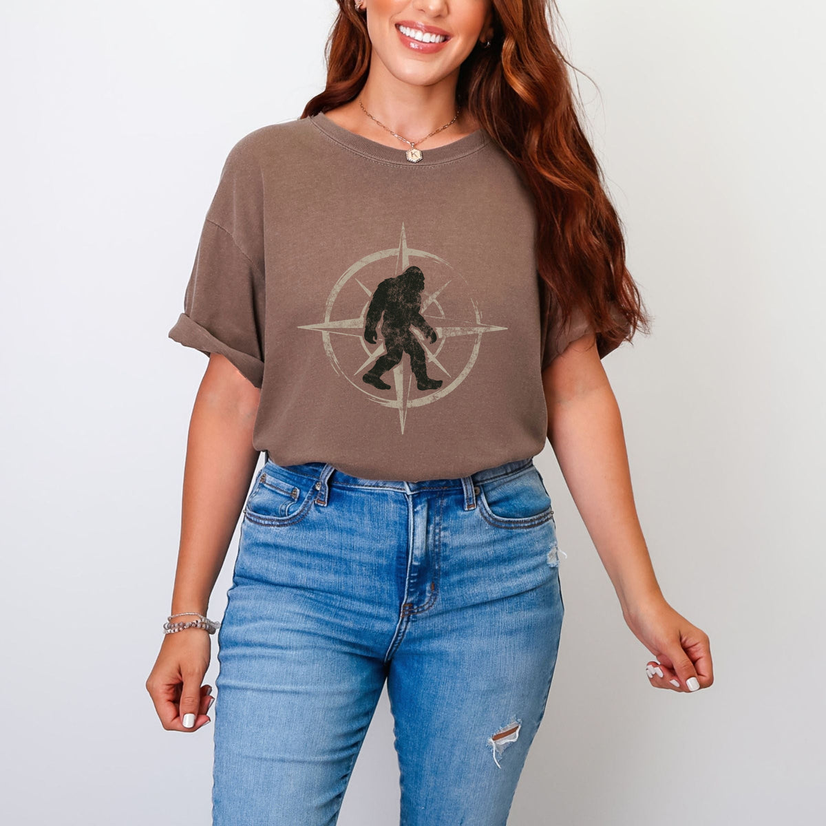 Wild Compass Distressed - Women's Garment Dyed Graphic T-Shirt