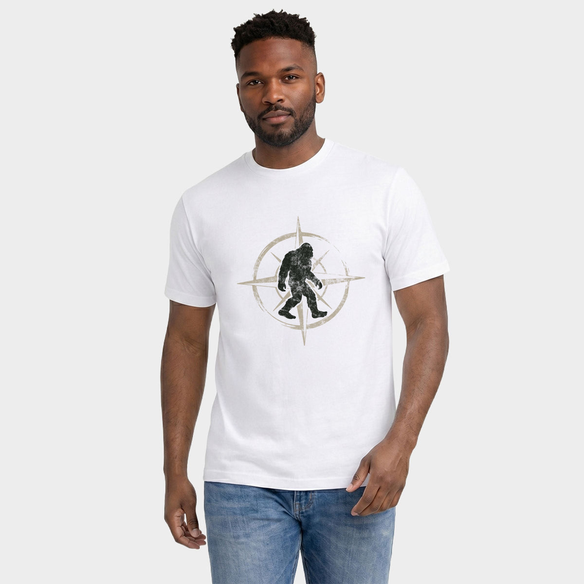 Wild Compass Distressed - Men's Garment Dyed Graphic T-Shirt