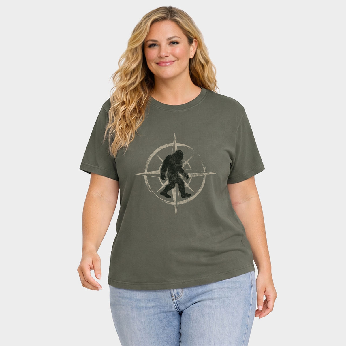 Wild Compass Distressed - Women's Plus Garment Dyed Tee