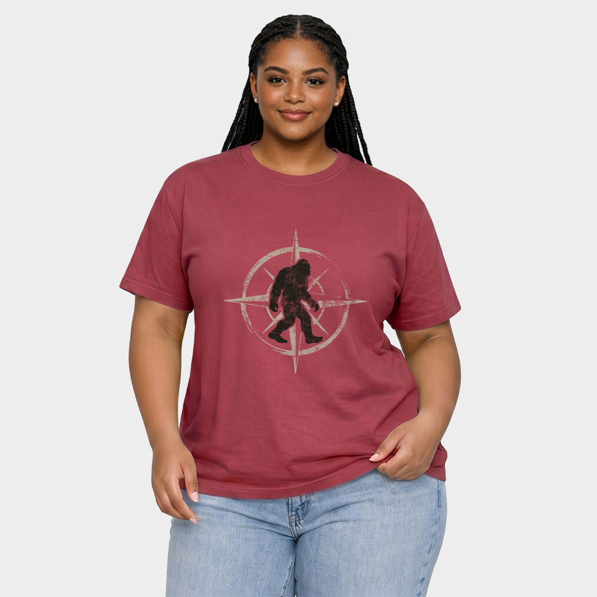 Wild Compass Distressed - Women's Plus Garment Dyed Tee