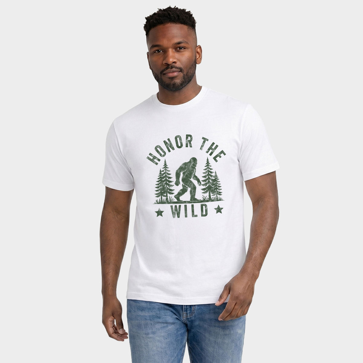 Honor The Wild Distressed - Men's Garment Dyed Graphic T-Shirt