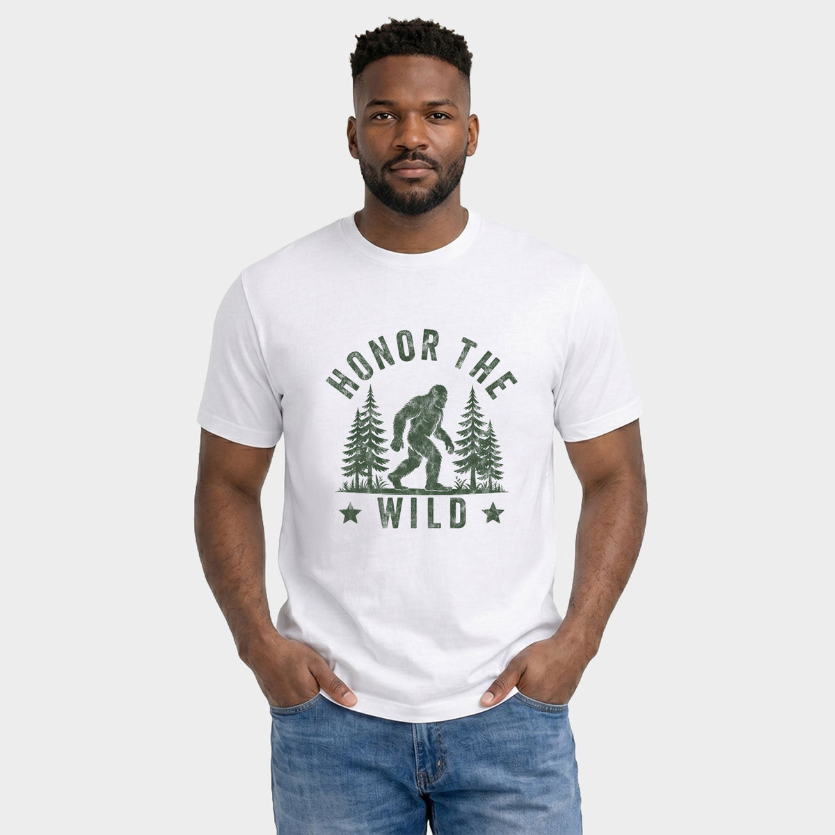 Honor The Wild Distressed - Men's Garment Dyed Graphic T-Shirt