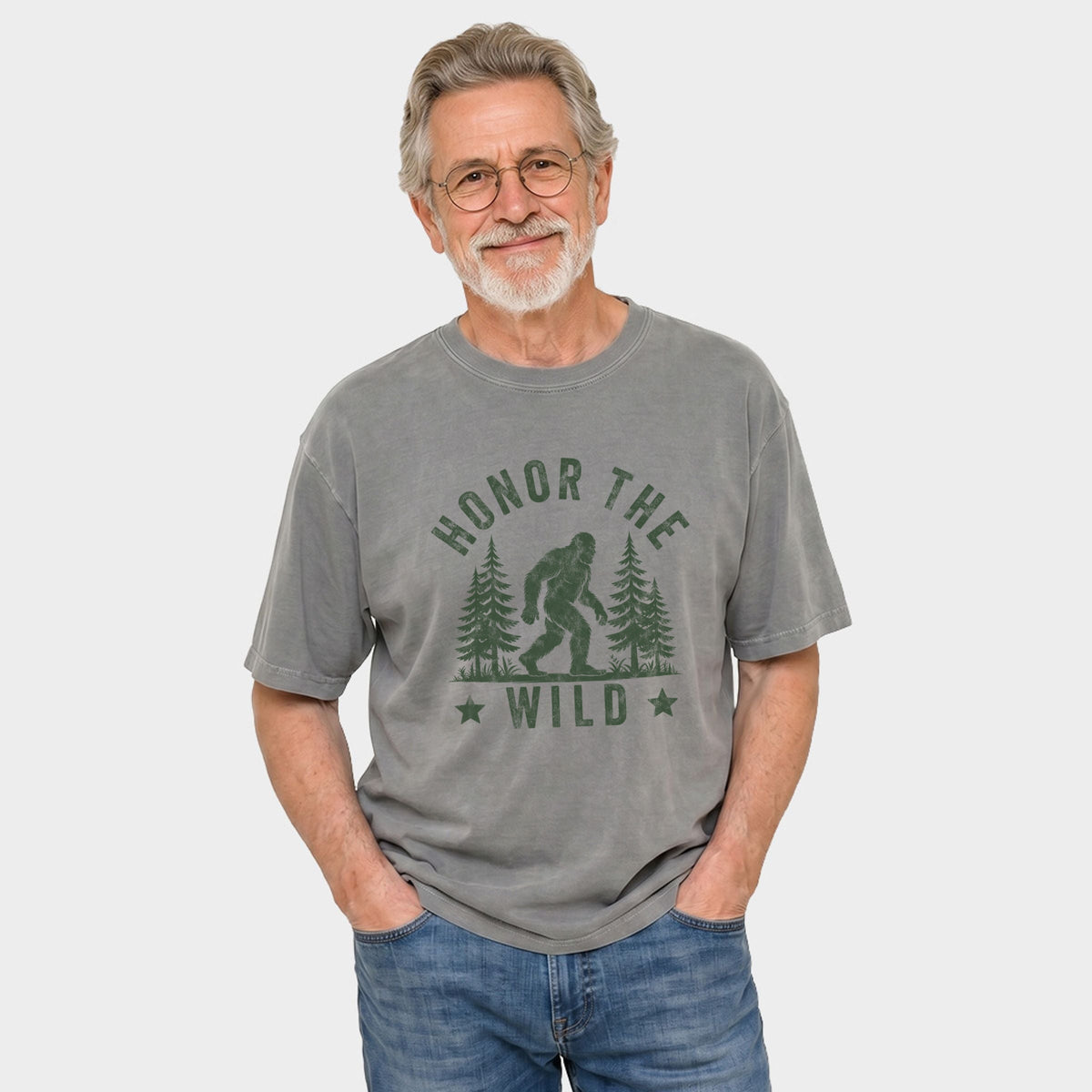 Honor The Wild Distressed - Men's Garment Dyed Graphic T-Shirt