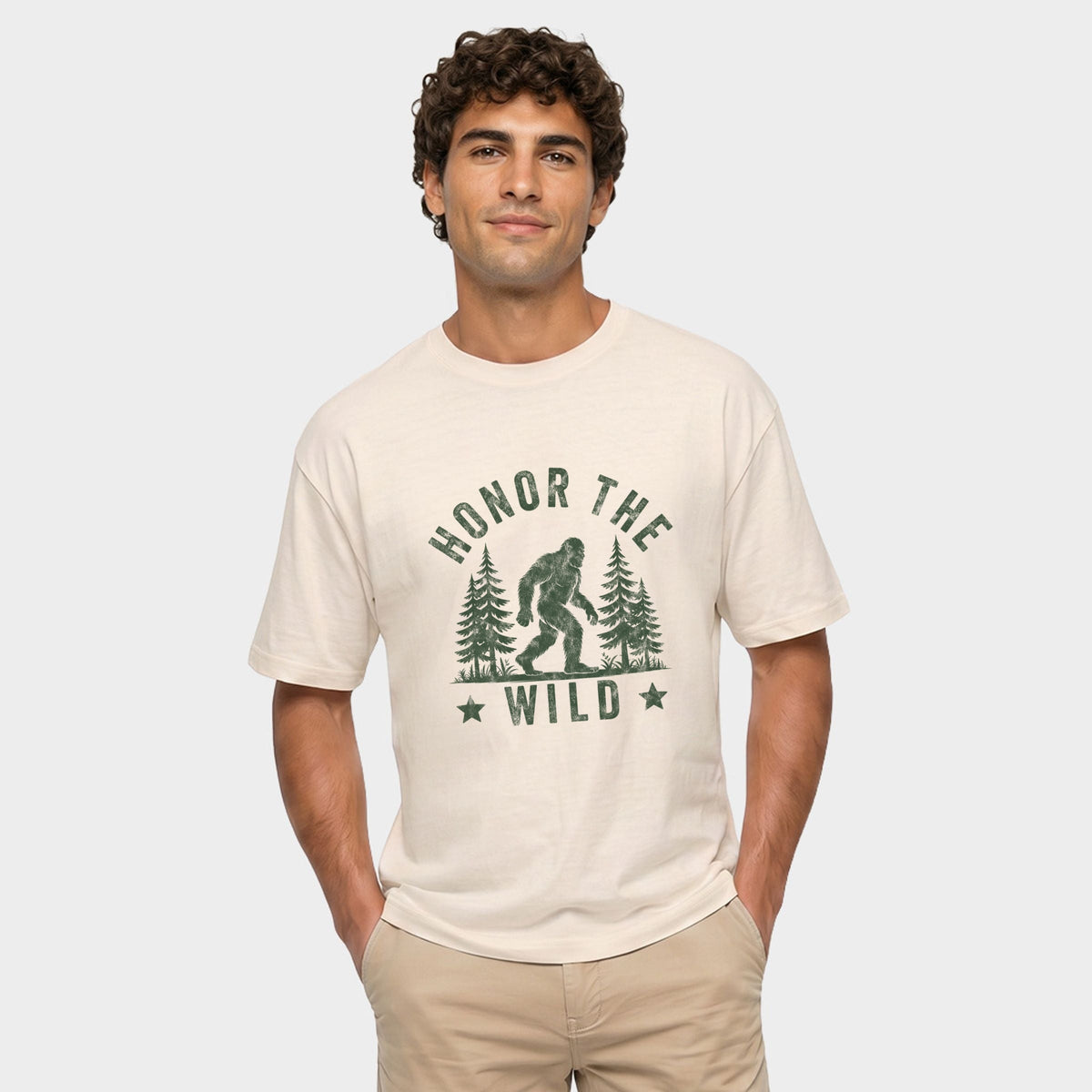 Honor The Wild Distressed - Men's Garment Dyed Graphic T-Shirt