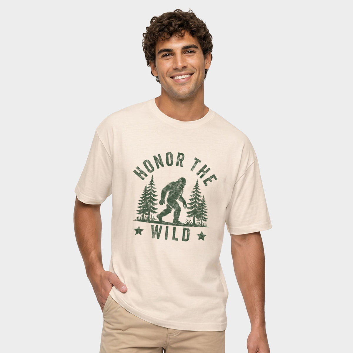 Honor The Wild Distressed - Men's Garment Dyed Graphic T-Shirt