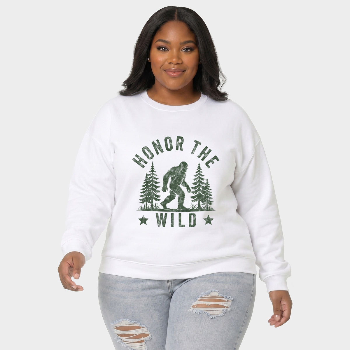 Honor The Wild Distressed - Women's Plus Sweatshirt