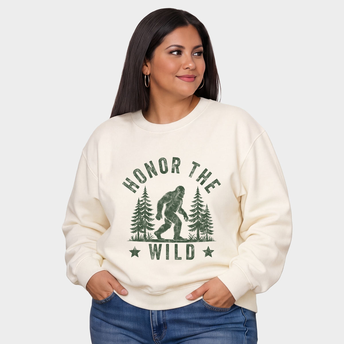 Honor The Wild Distressed - Women's Plus Sweatshirt