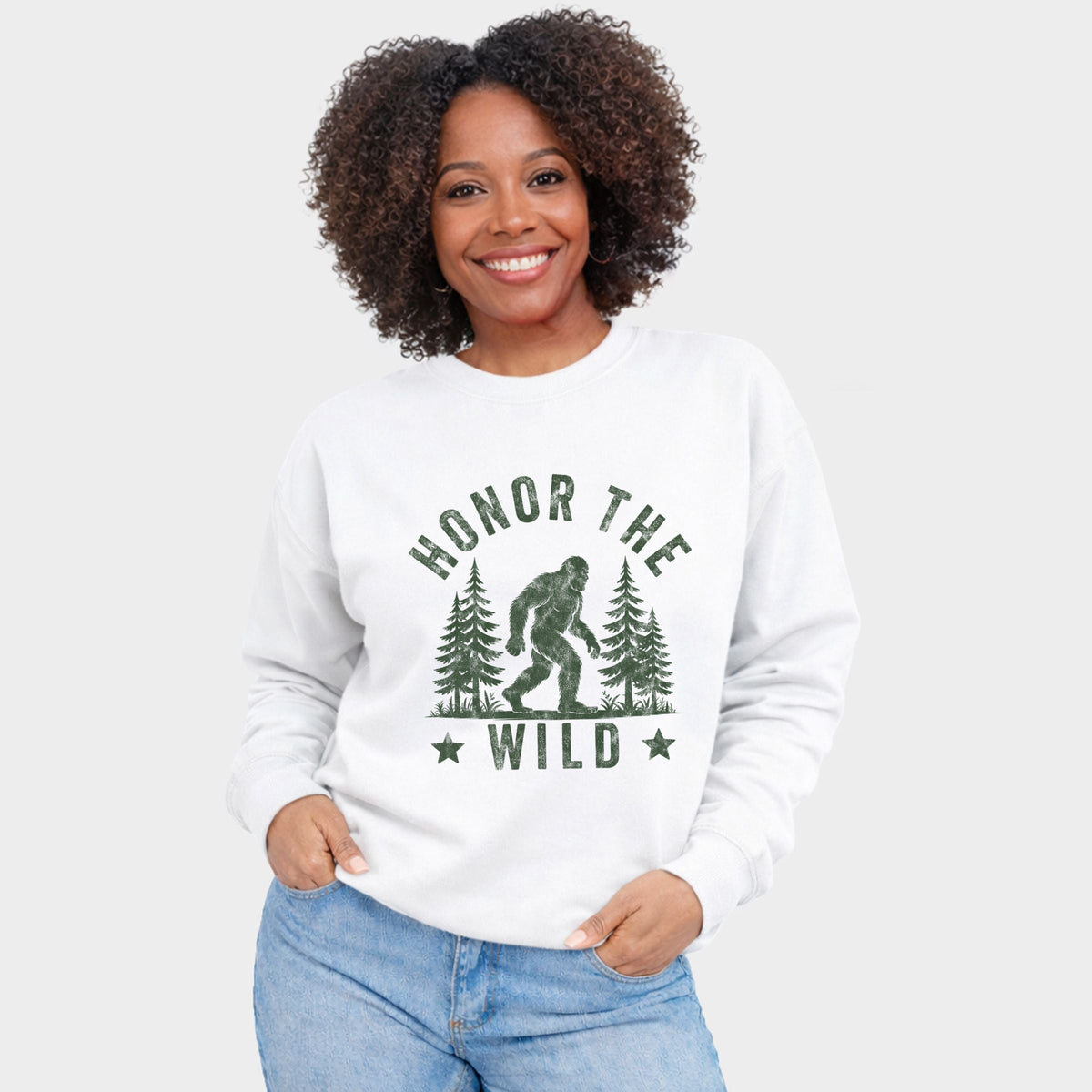 Honor The Wild Distressed -  Women's Graphic Sweatshirt