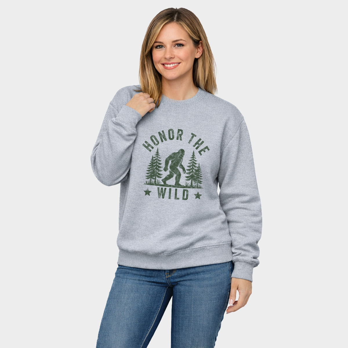 Honor The Wild Distressed -  Women's Graphic Sweatshirt
