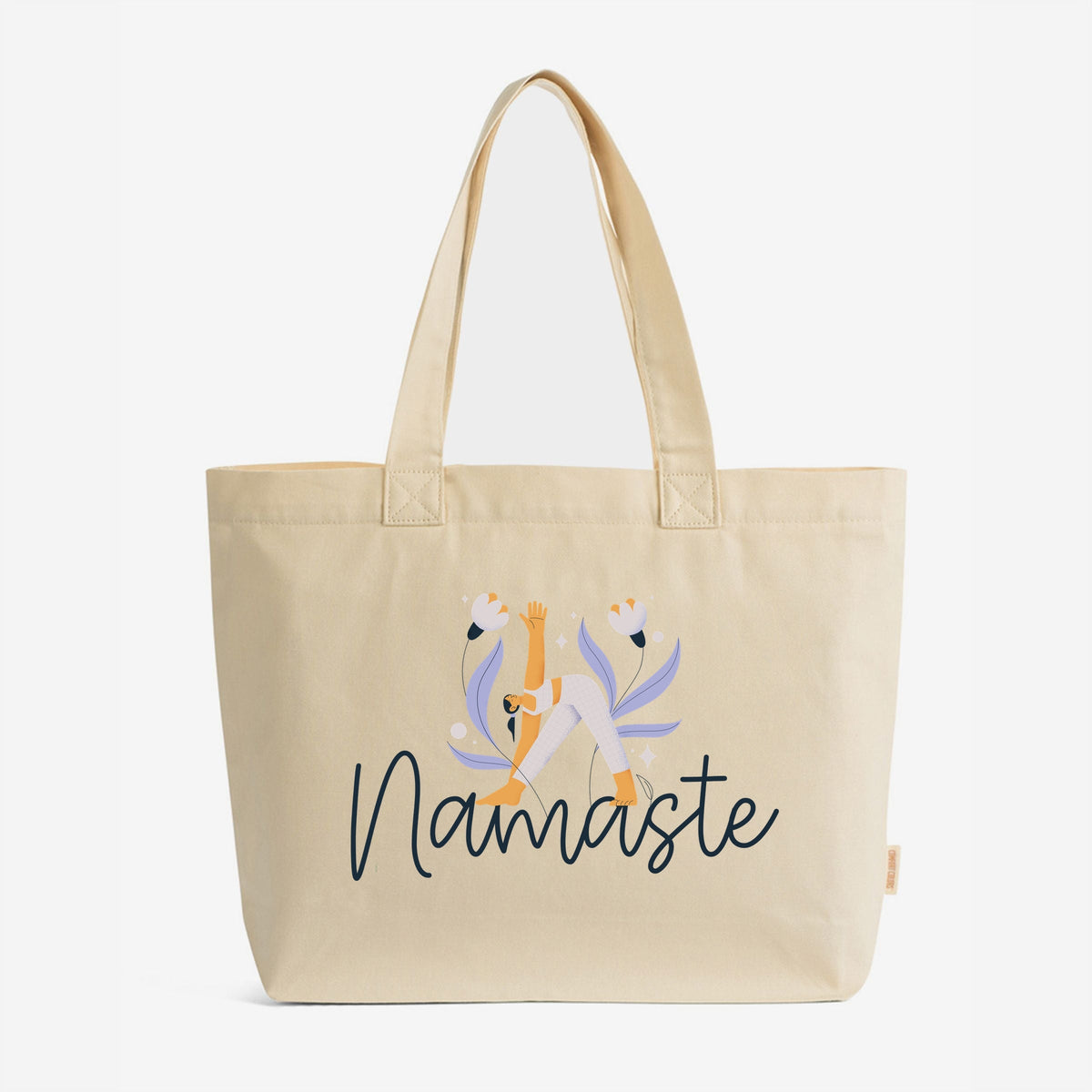 Namaste Yoga Stretch - Zippered Canvas Tote
