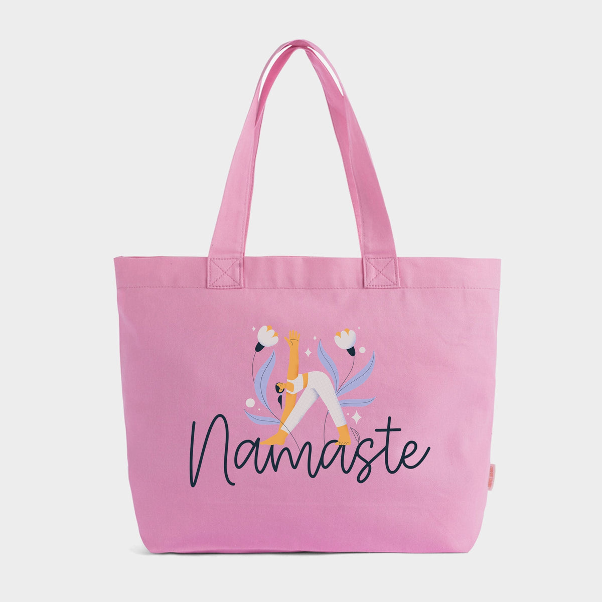 Namaste Yoga Stretch - Zippered Canvas Tote