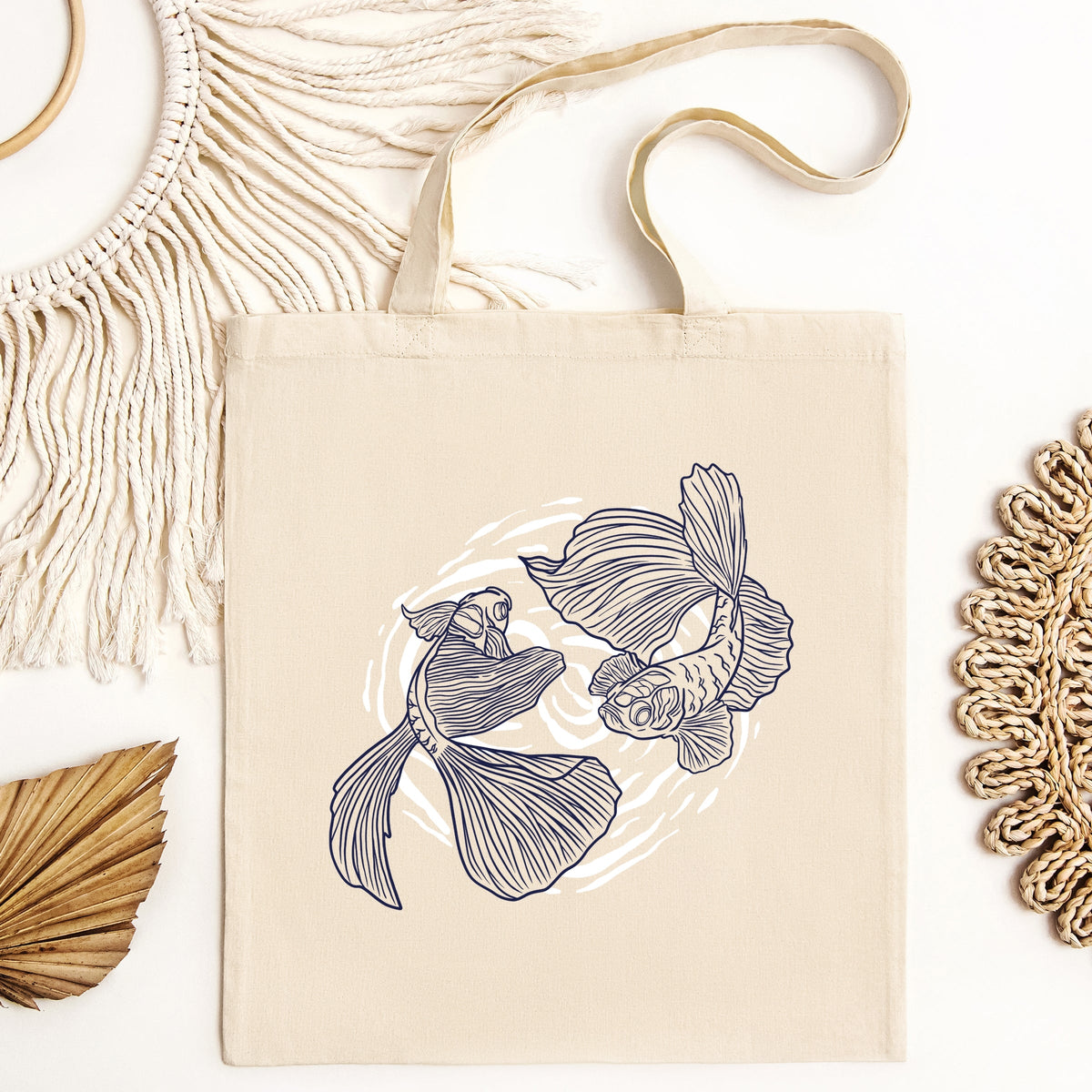 Yin and Yang Fish - Canvas Tote