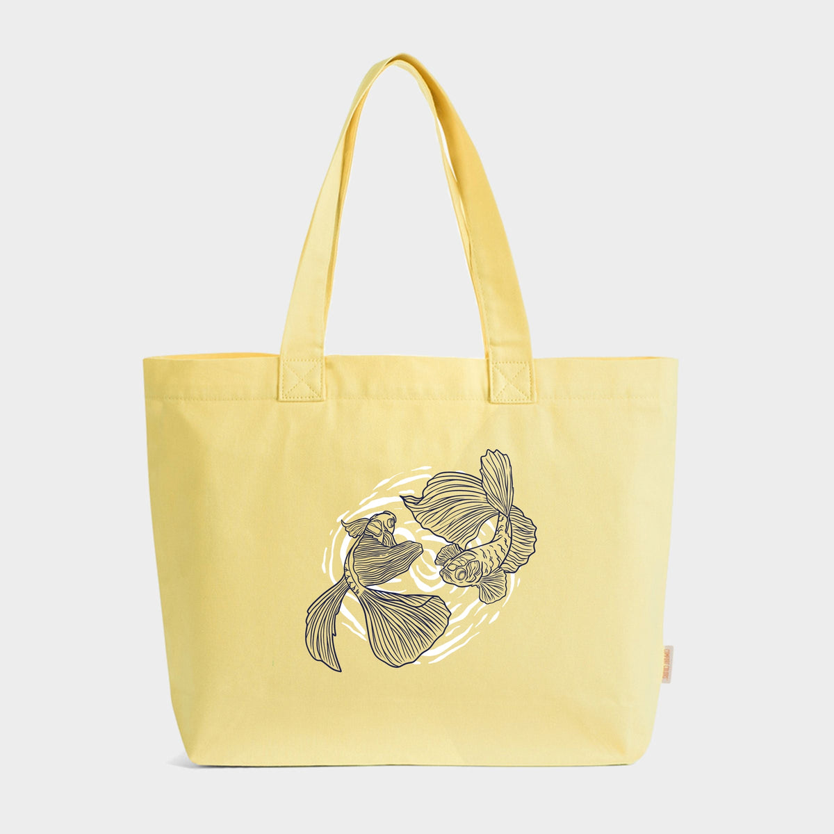 Yin and Yang Fish - Zippered Canvas Tote