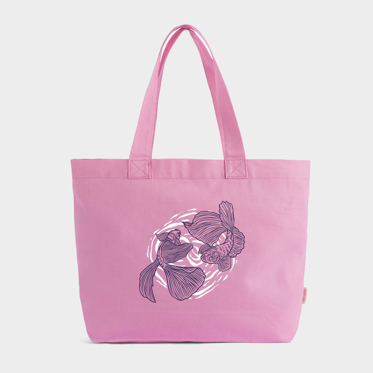 Yin and Yang Fish - Zippered Canvas Tote