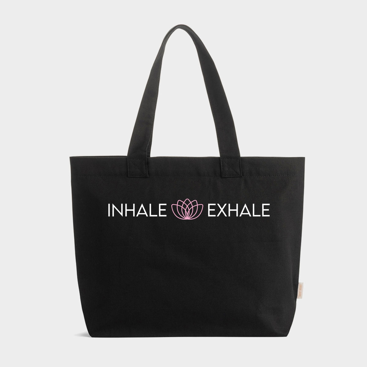Inhale Exhale Lotus - Zippered Canvas Tote