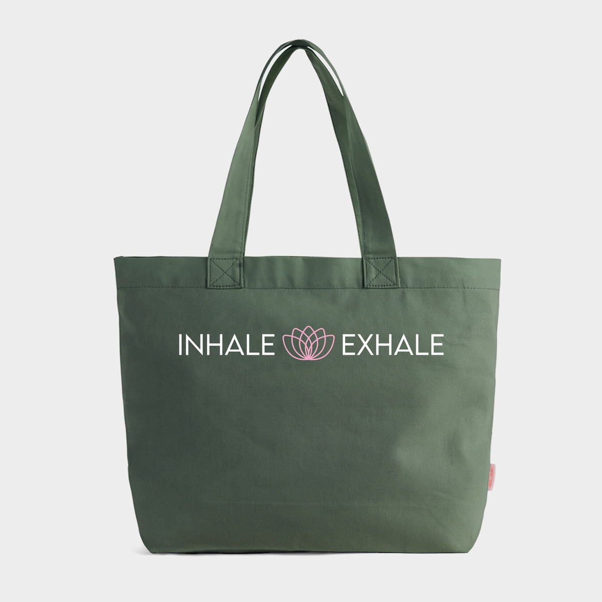 Inhale Exhale Lotus - Zippered Canvas Tote