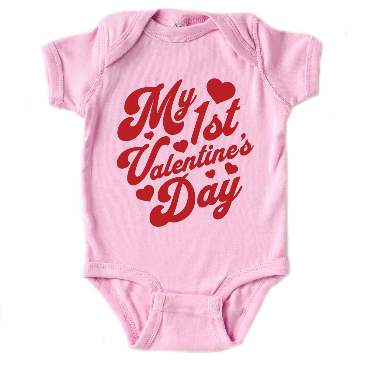 First Valentine's Cursive - Baby Short Sleeve Graphic Bodysuit