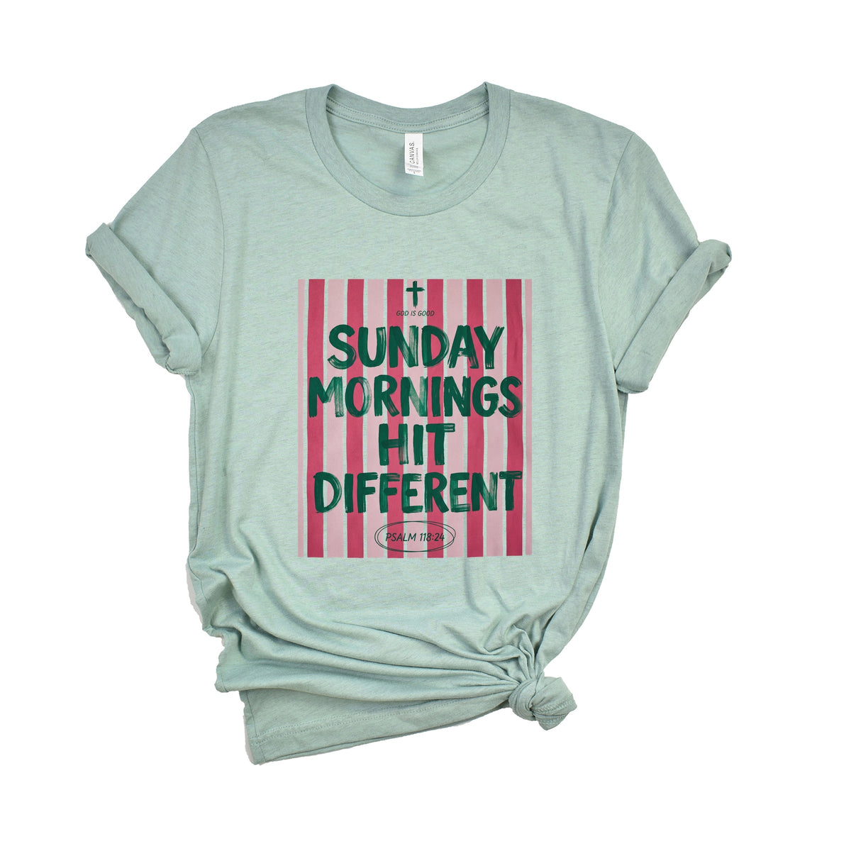 Sunday Mornings Hit Different Stripes - Women's Short Sleeve Graphic T-Shirt