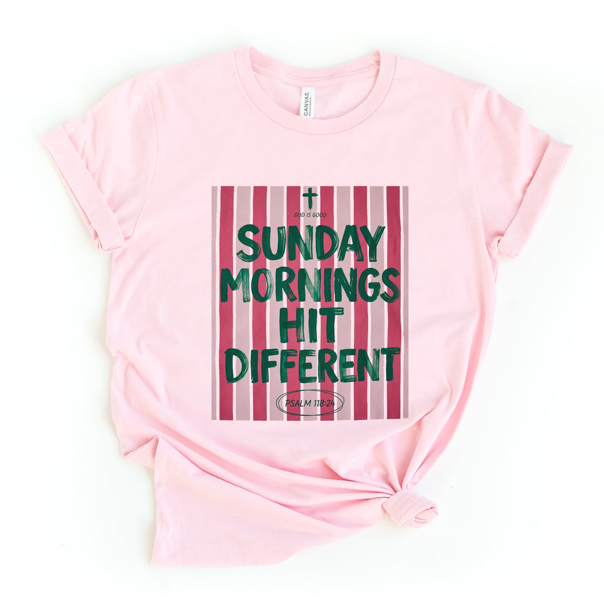 Sunday Mornings Hit Different Stripes - Women's Short Sleeve Graphic T-Shirt