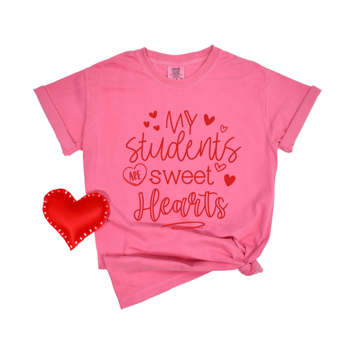 My Students Are Sweet Hearts - Women's Garment Dyed Graphic T-Shirt