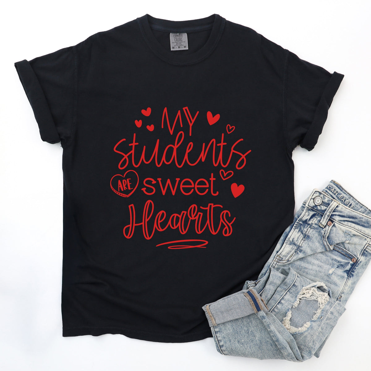 My Students Are Sweet Hearts - Women's Garment Dyed Graphic T-Shirt