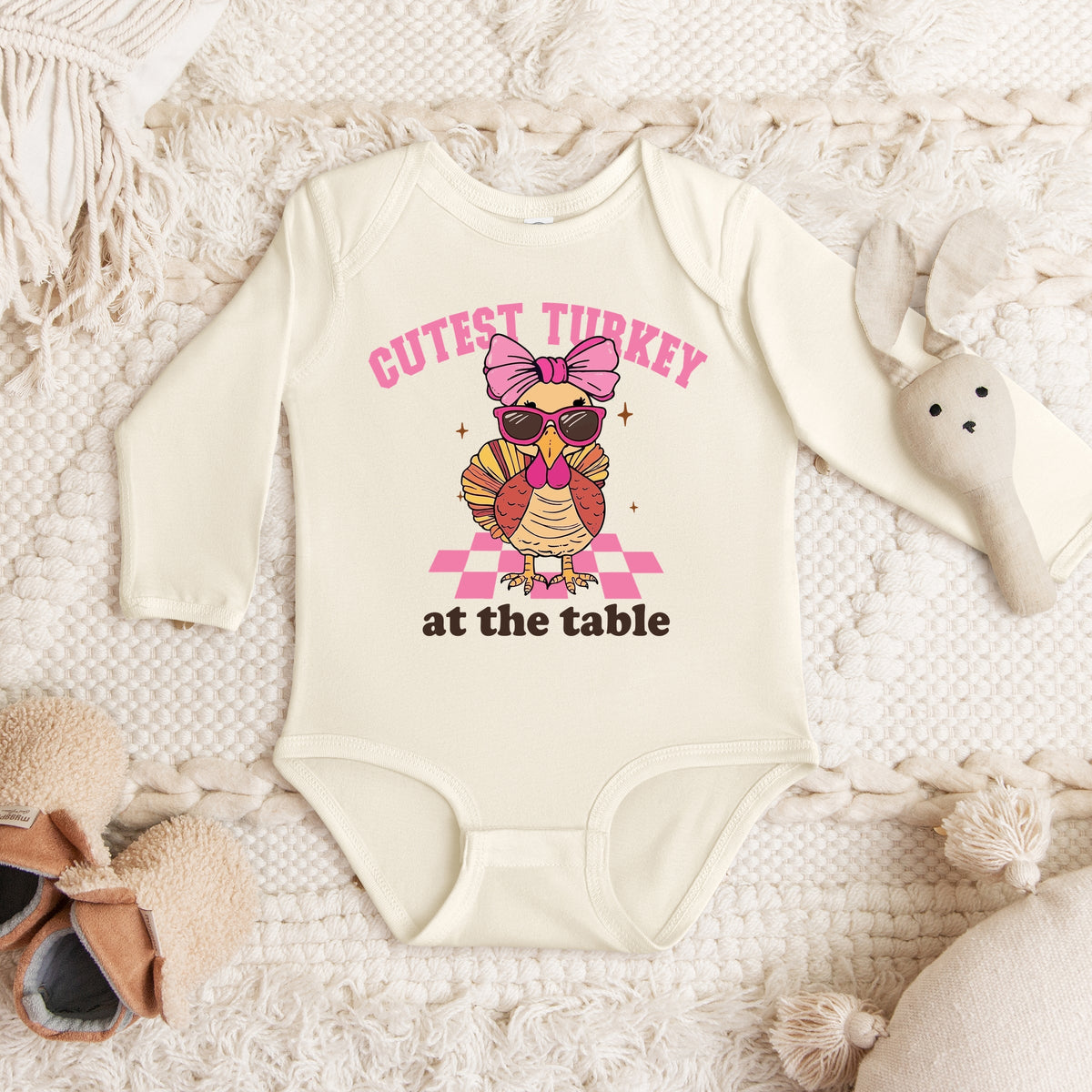Cutest Turkey At The Table - Baby Long Sleeve Bodysuit