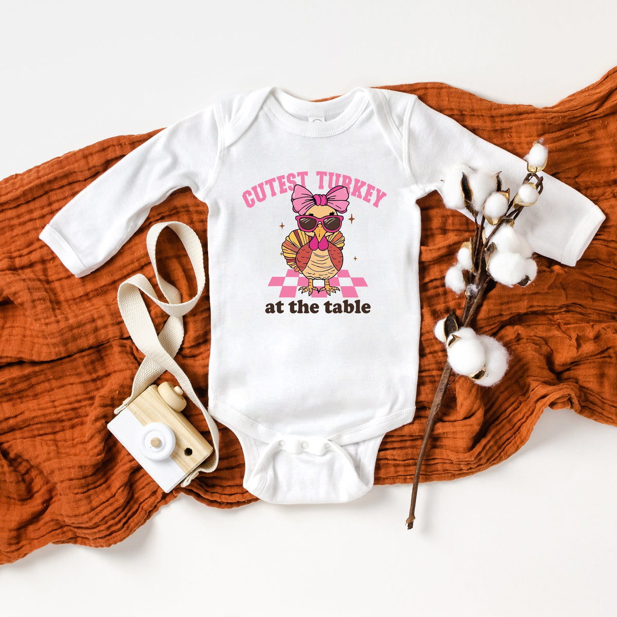 Cutest Turkey At The Table - Baby Long Sleeve Bodysuit