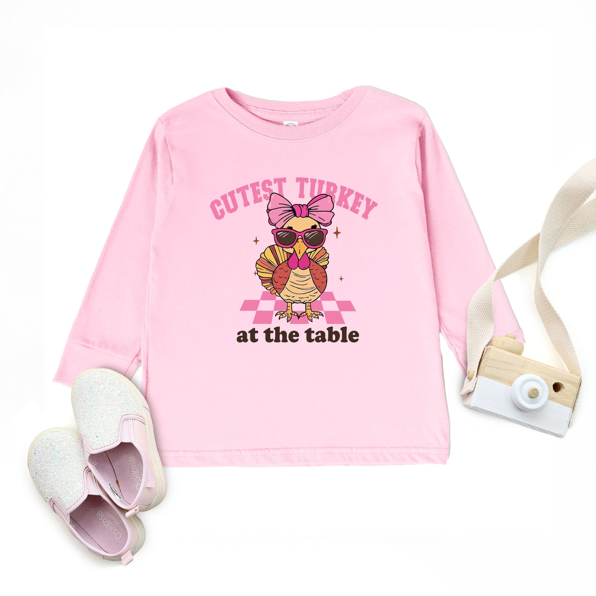 Cutest Turkey At The Table - Toddler Long Sleeve Graphic Tee