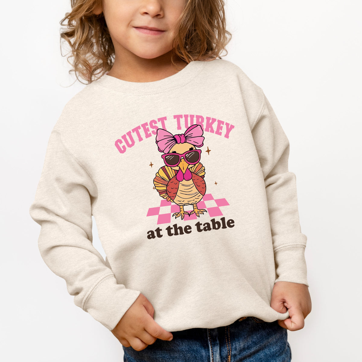 Cutest Turkey At The Table - Toddler Graphic Sweatshirt