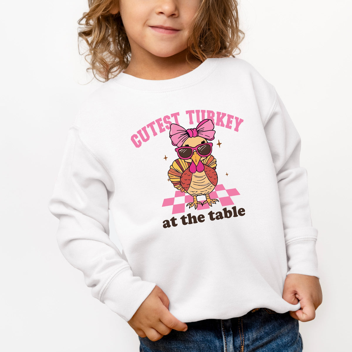 Cutest Turkey At The Table - Toddler Graphic Sweatshirt
