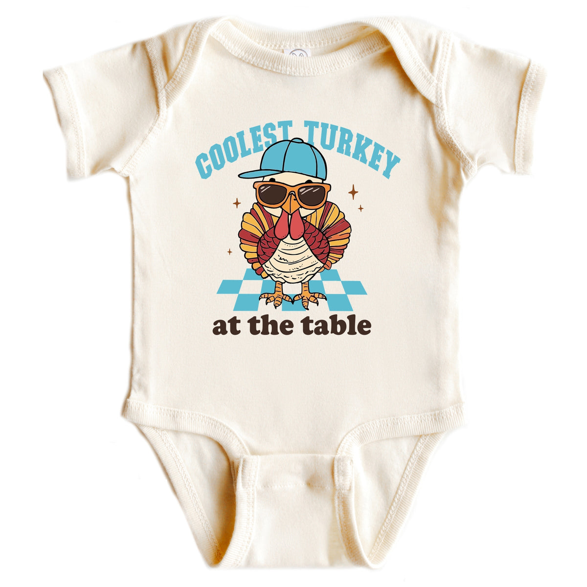 Coolest Turkey At The Table - Baby Short Sleeve Graphic Bodysuit