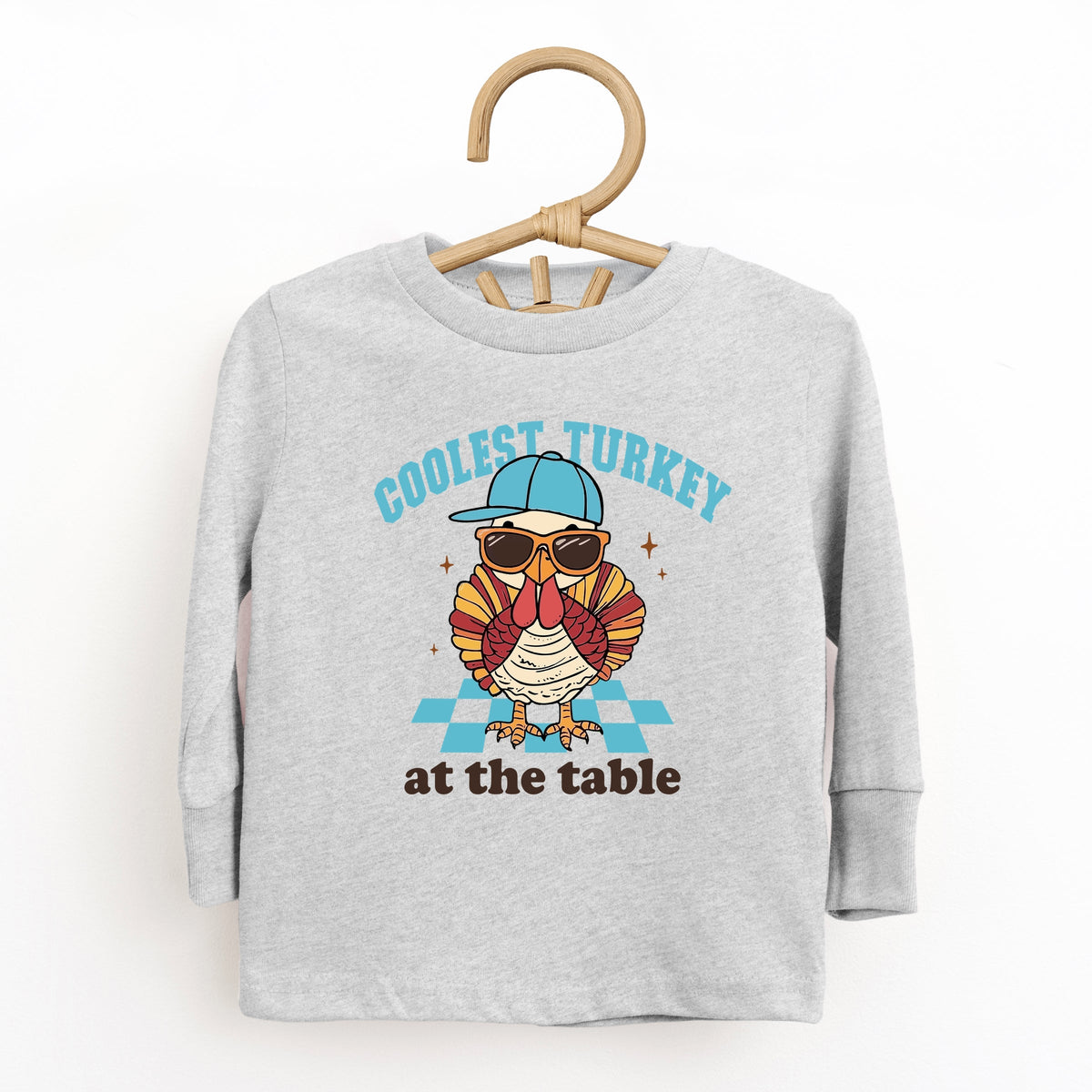Coolest Turkey At The Table - Toddler Long Sleeve Graphic Tee