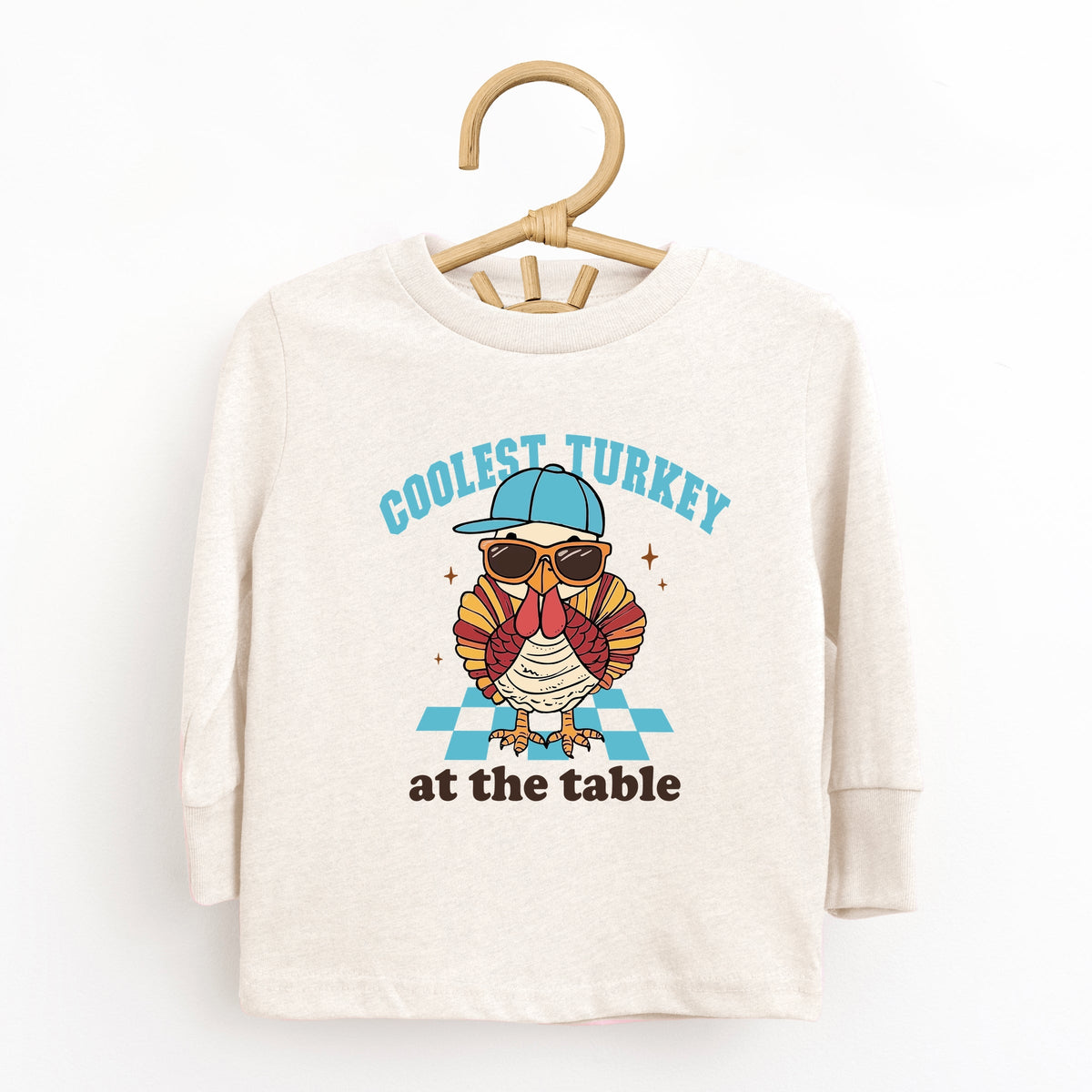 Coolest Turkey At The Table - Toddler Long Sleeve Graphic Tee