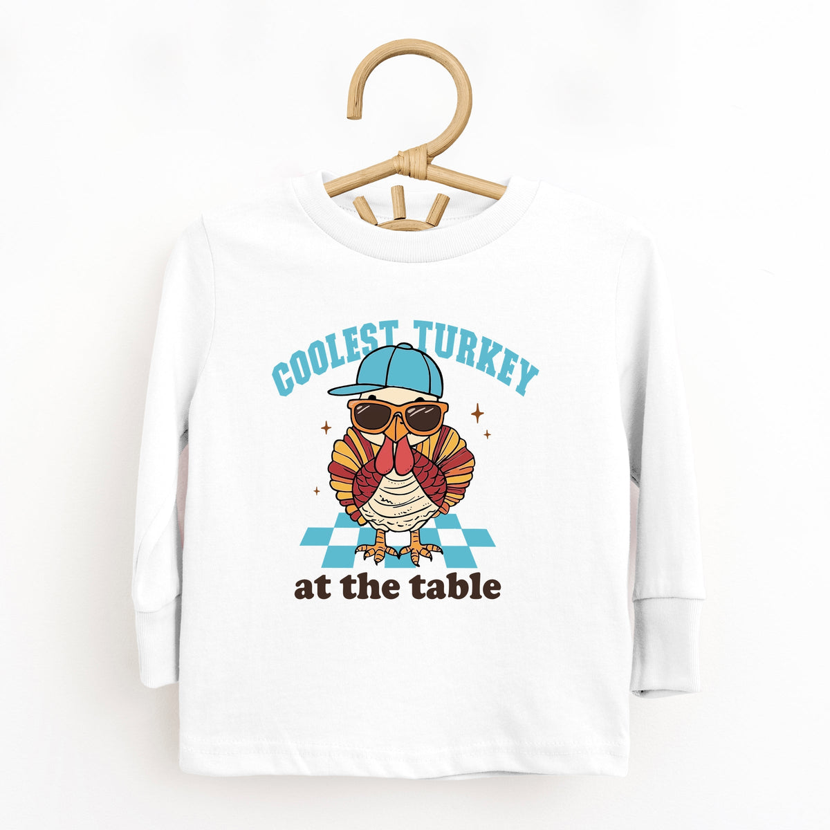 Coolest Turkey At The Table - Toddler Long Sleeve Graphic Tee