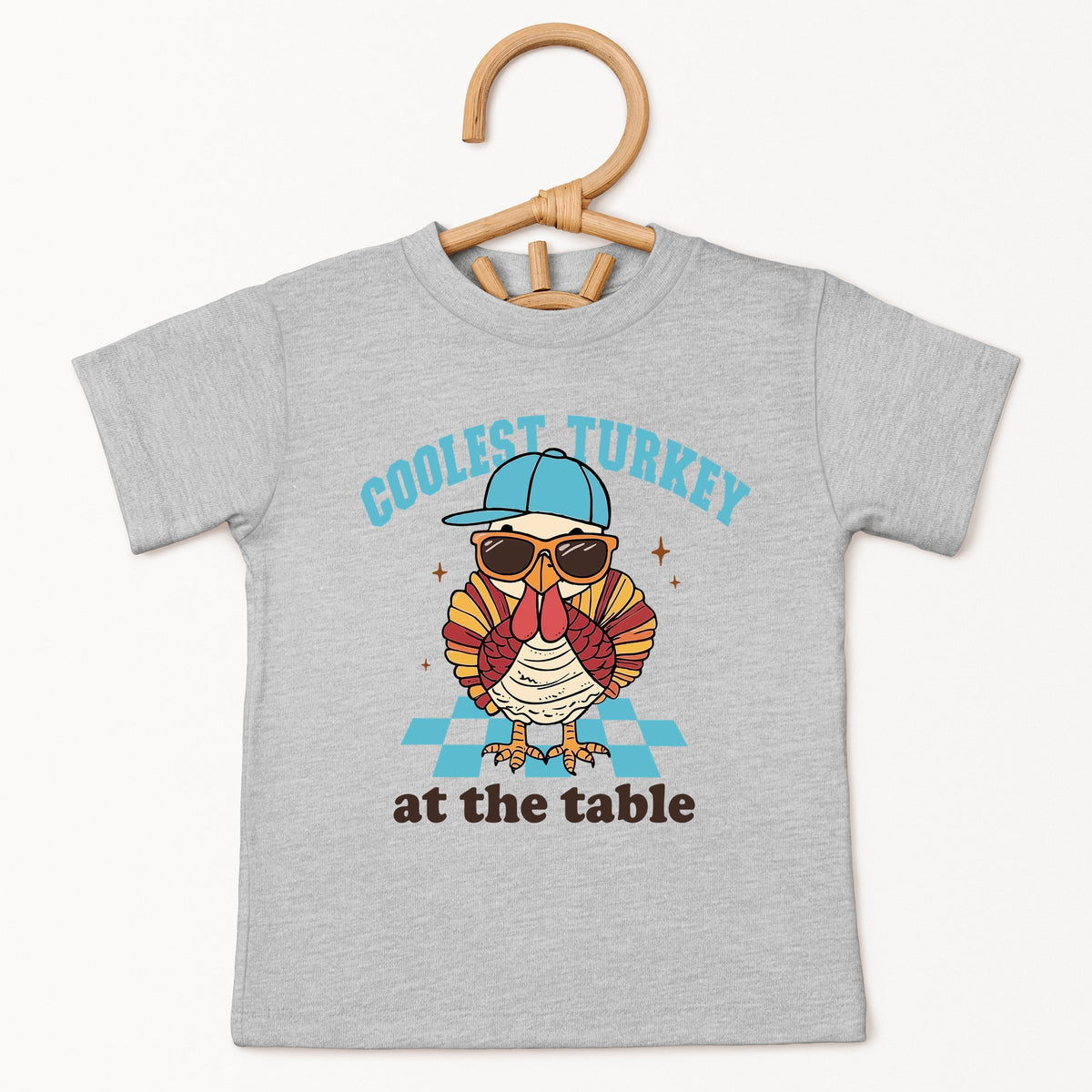 Coolest Turkey At The Table - Toddler Short Sleeve Graphic T-Shirt