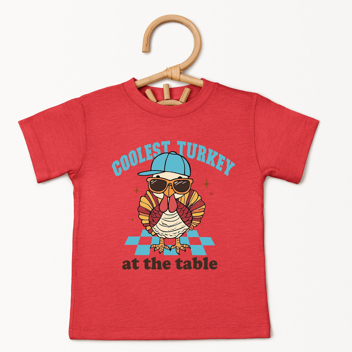 Coolest Turkey At The Table - Toddler Short Sleeve Graphic T-Shirt
