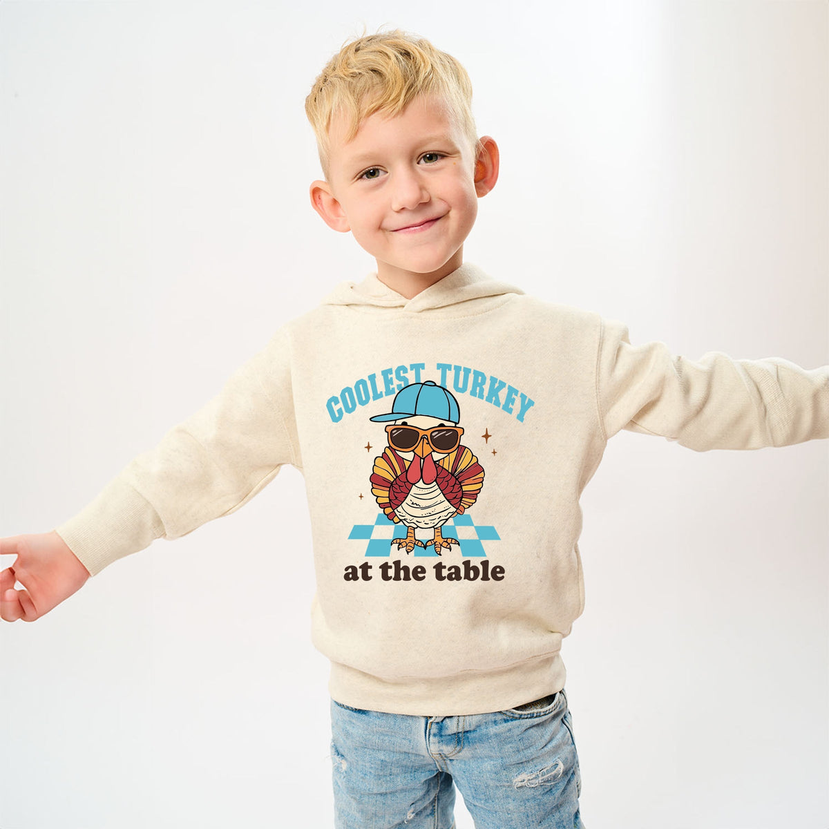 Coolest Turkey At The Table - Toddler Hoodie