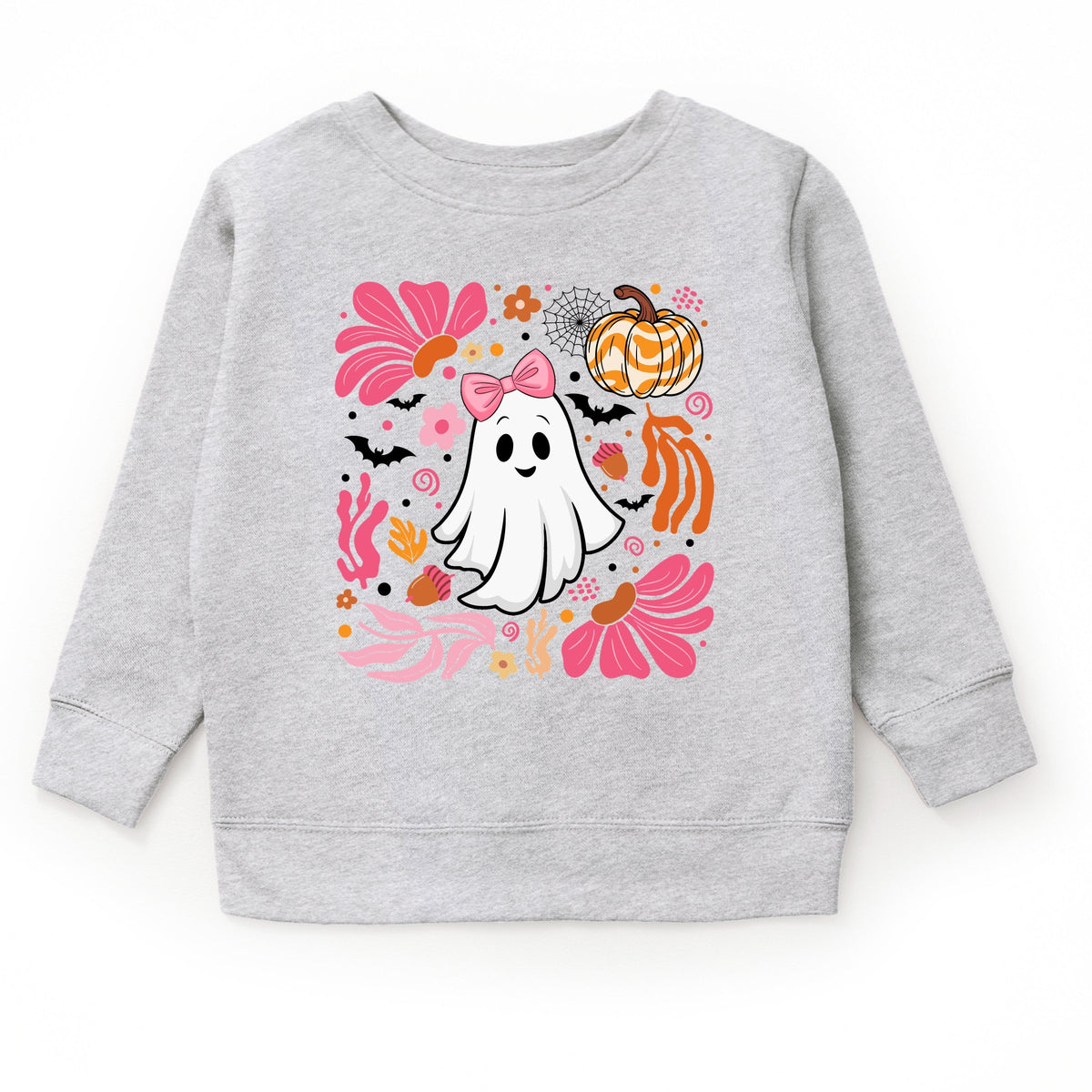 Pink Boho Halloween Ghost - Youth Graphic Sweatshirt