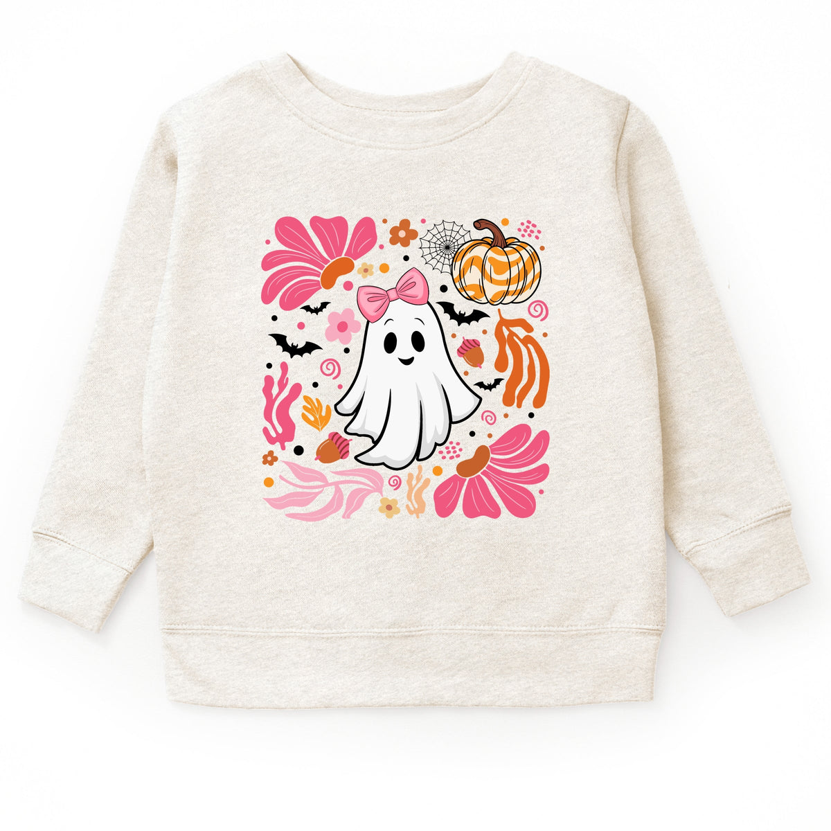 Pink Boho Halloween Ghost - Youth Graphic Sweatshirt