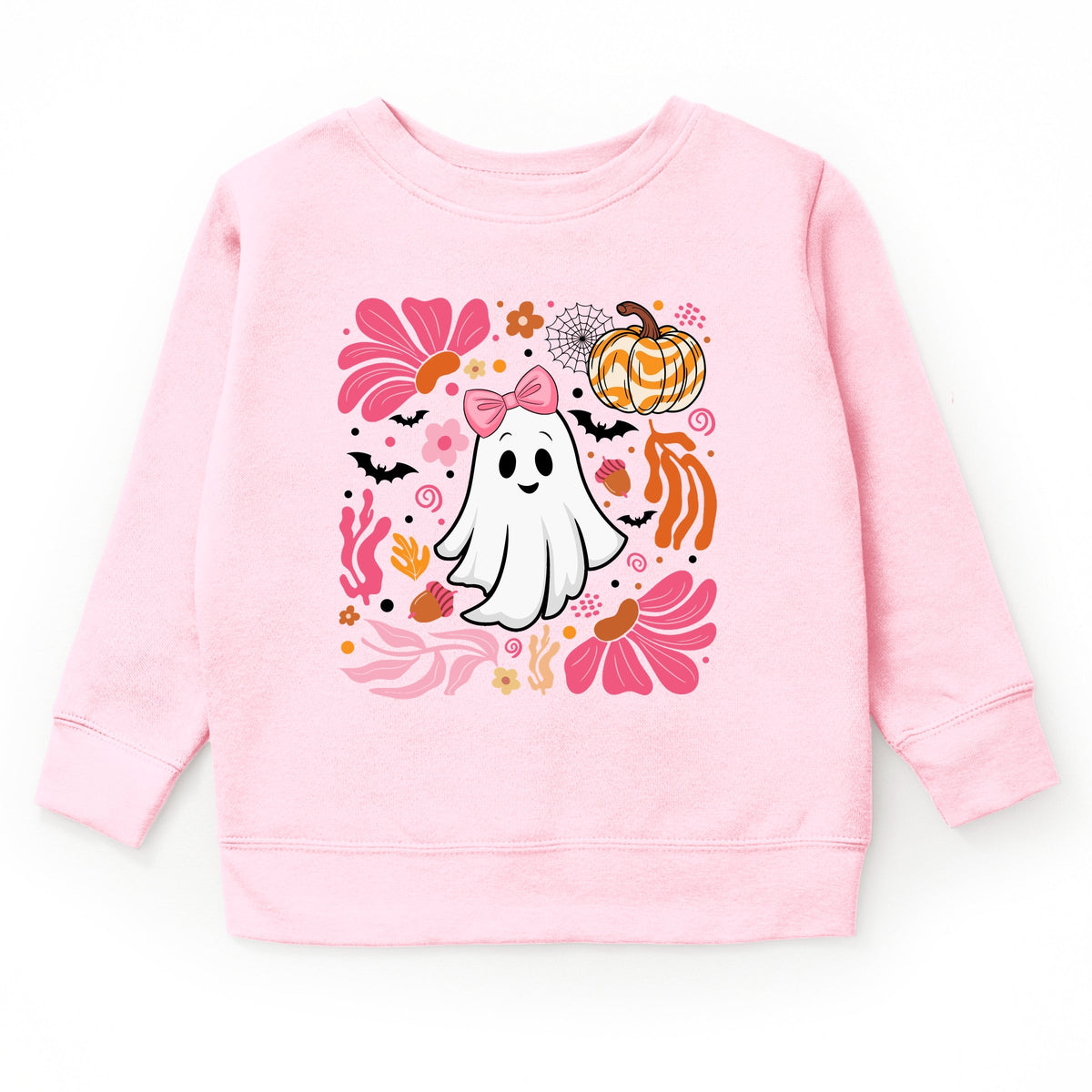 Pink Boho Halloween Ghost - Youth Graphic Sweatshirt