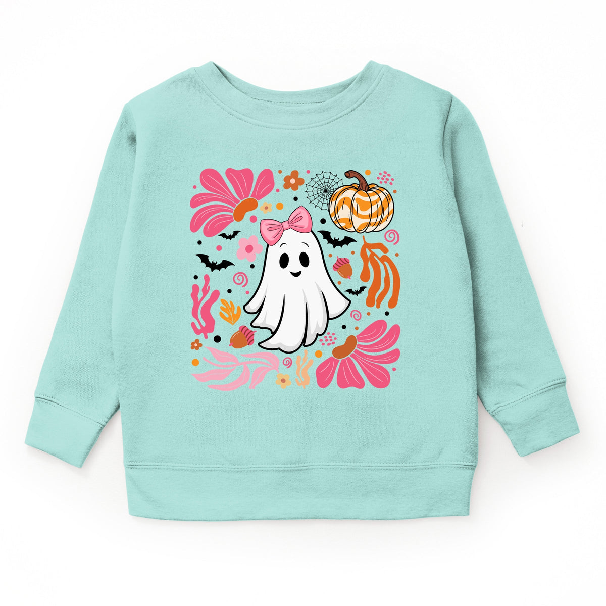Pink Boho Halloween Ghost - Youth Graphic Sweatshirt