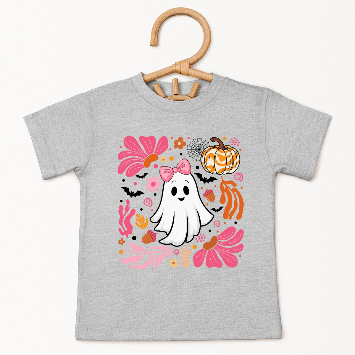 Pink Boho Halloween Ghost - Toddler Short Sleeve Graphic T-Shirt