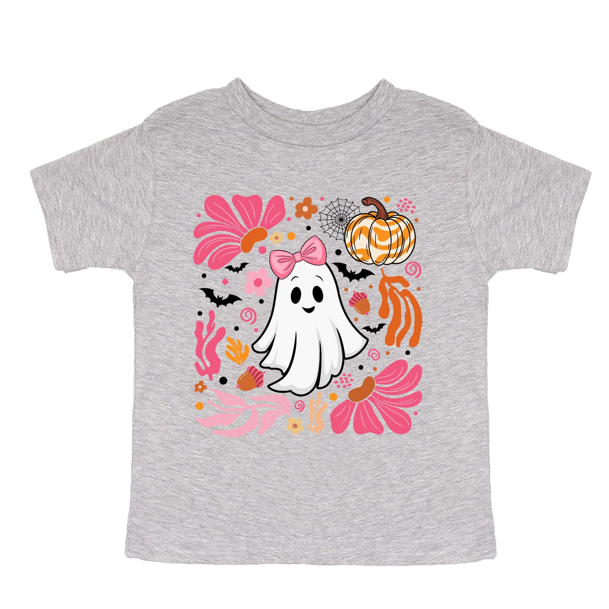 Pink Boho Halloween Ghost - Toddler Short Sleeve Graphic T-Shirt