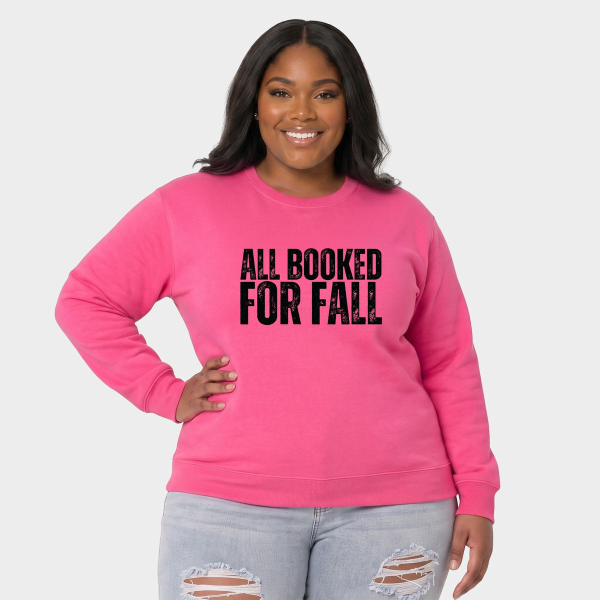 All Booked For Fall Bold Distressed - Women's Plus Sweatshirt