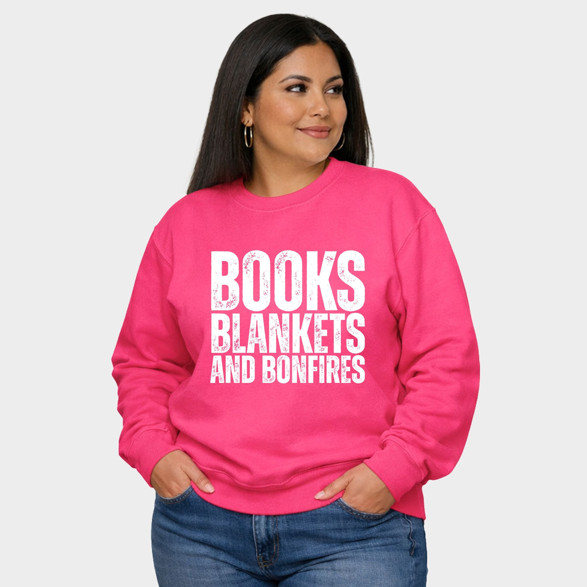 Books, Blankets, and Bonfires - Women's Plus Sweatshirt